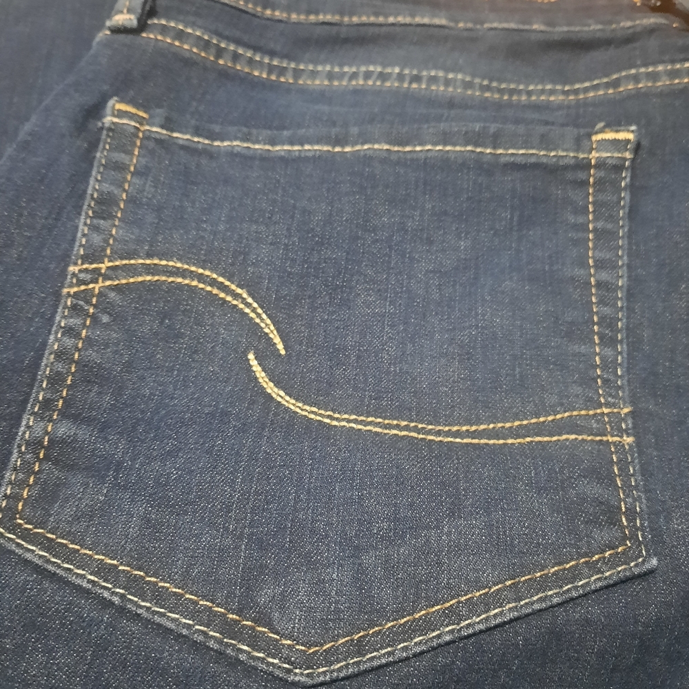 Levi Strauss Gold simply stretch mid rise bootcut dark denim women's 14R 34x32 - Picture 10 of 11